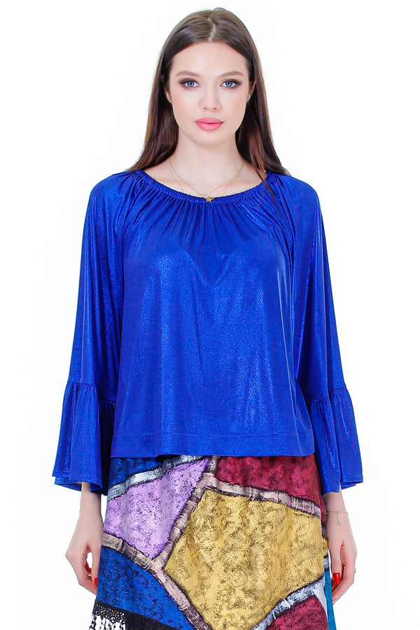 Fusta jerse albastru  Liza Panait Liza Panait Online Boutique